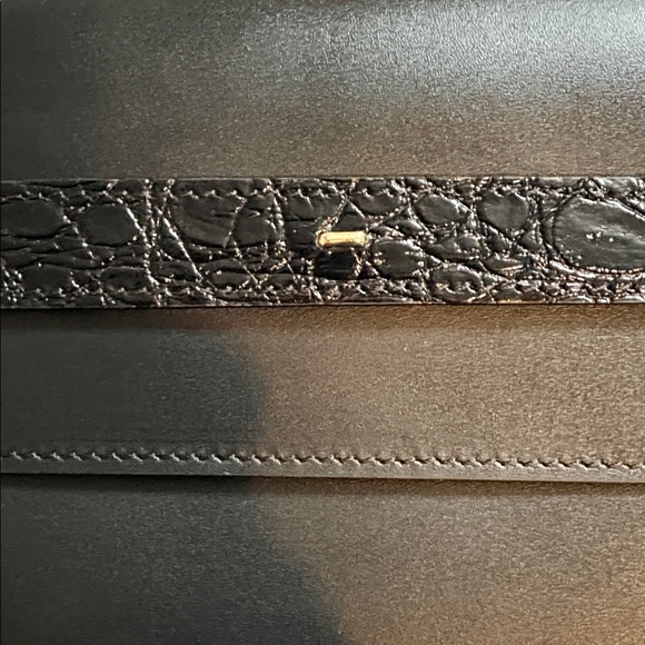 GIUSEPPE ZANOTTI Black Leather Envelope Clutch